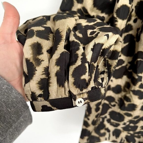Current Elliott Animal Print Silk Cotton Blend Top - Picture 5 of 6